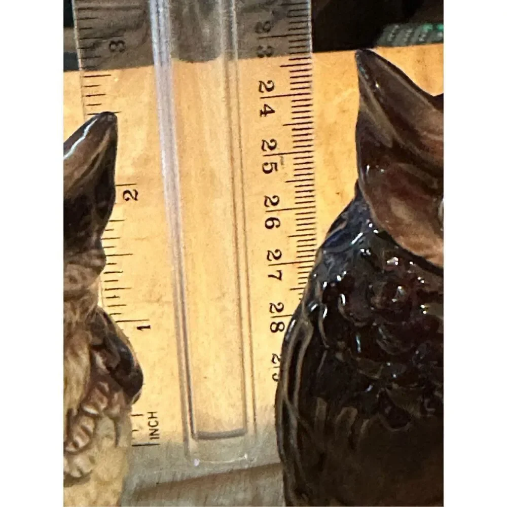 Cracker Barrel Ceramic Harvest Owl Salt & Pepper Shakers Set 3.5